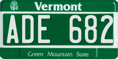 VT license plate ADE682