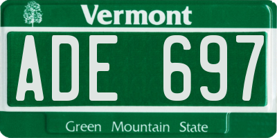 VT license plate ADE697