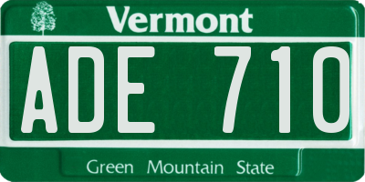 VT license plate ADE710