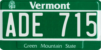 VT license plate ADE715