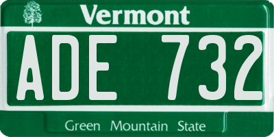 VT license plate ADE732