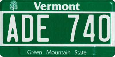 VT license plate ADE740