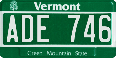 VT license plate ADE746