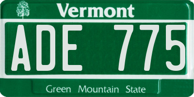 VT license plate ADE775