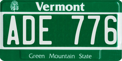 VT license plate ADE776