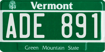 VT license plate ADE891