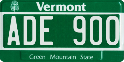VT license plate ADE900