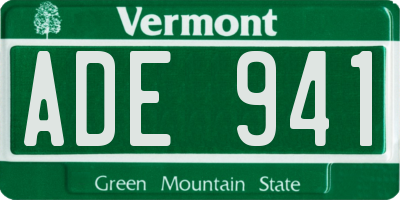 VT license plate ADE941