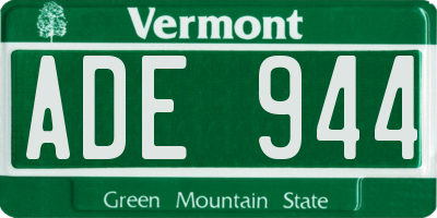 VT license plate ADE944