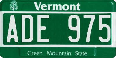 VT license plate ADE975