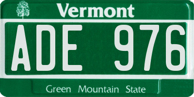 VT license plate ADE976