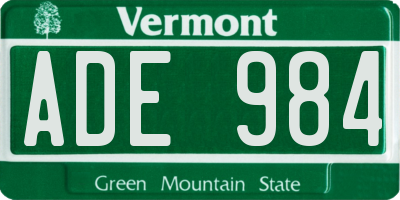 VT license plate ADE984