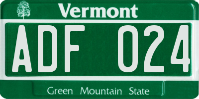 VT license plate ADF024