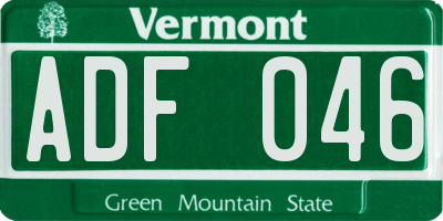 VT license plate ADF046