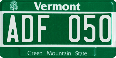 VT license plate ADF050