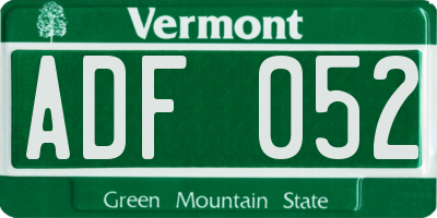 VT license plate ADF052
