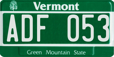 VT license plate ADF053