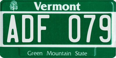 VT license plate ADF079