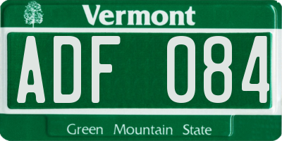 VT license plate ADF084