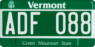 VT license plate ADF088