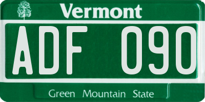 VT license plate ADF090