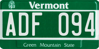 VT license plate ADF094