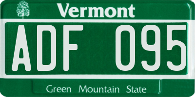 VT license plate ADF095