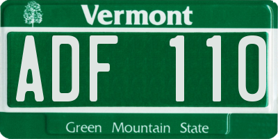 VT license plate ADF110
