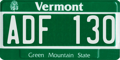VT license plate ADF130