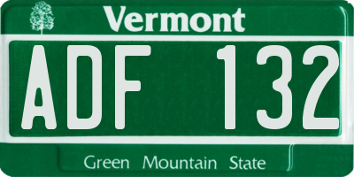 VT license plate ADF132