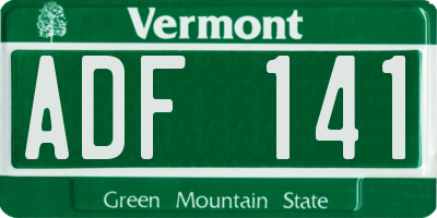 VT license plate ADF141