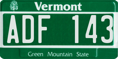 VT license plate ADF143