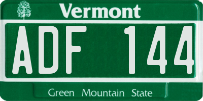 VT license plate ADF144