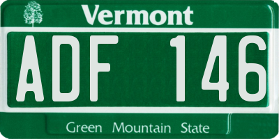 VT license plate ADF146