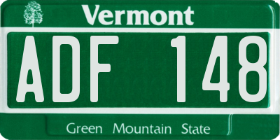 VT license plate ADF148