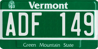 VT license plate ADF149