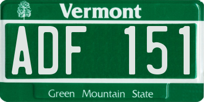 VT license plate ADF151