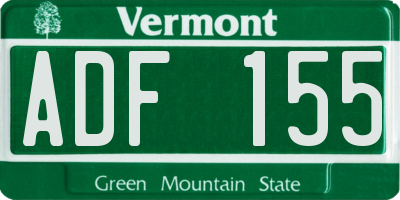 VT license plate ADF155