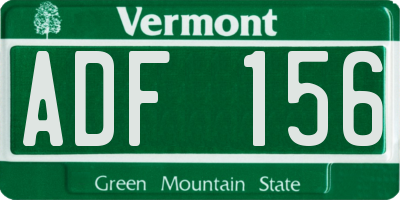 VT license plate ADF156