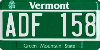 VT license plate ADF158