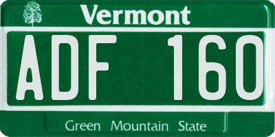 VT license plate ADF160