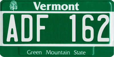 VT license plate ADF162