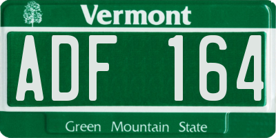 VT license plate ADF164