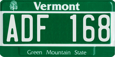 VT license plate ADF168