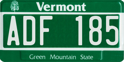 VT license plate ADF185