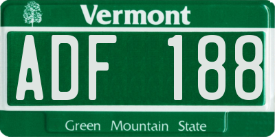 VT license plate ADF188