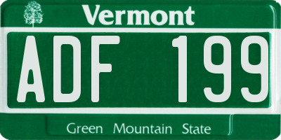 VT license plate ADF199