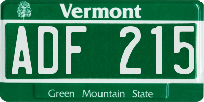 VT license plate ADF215