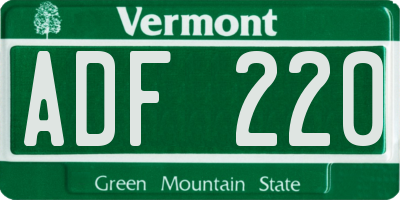 VT license plate ADF220