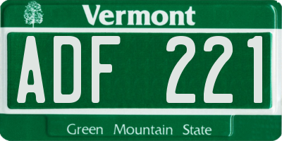 VT license plate ADF221